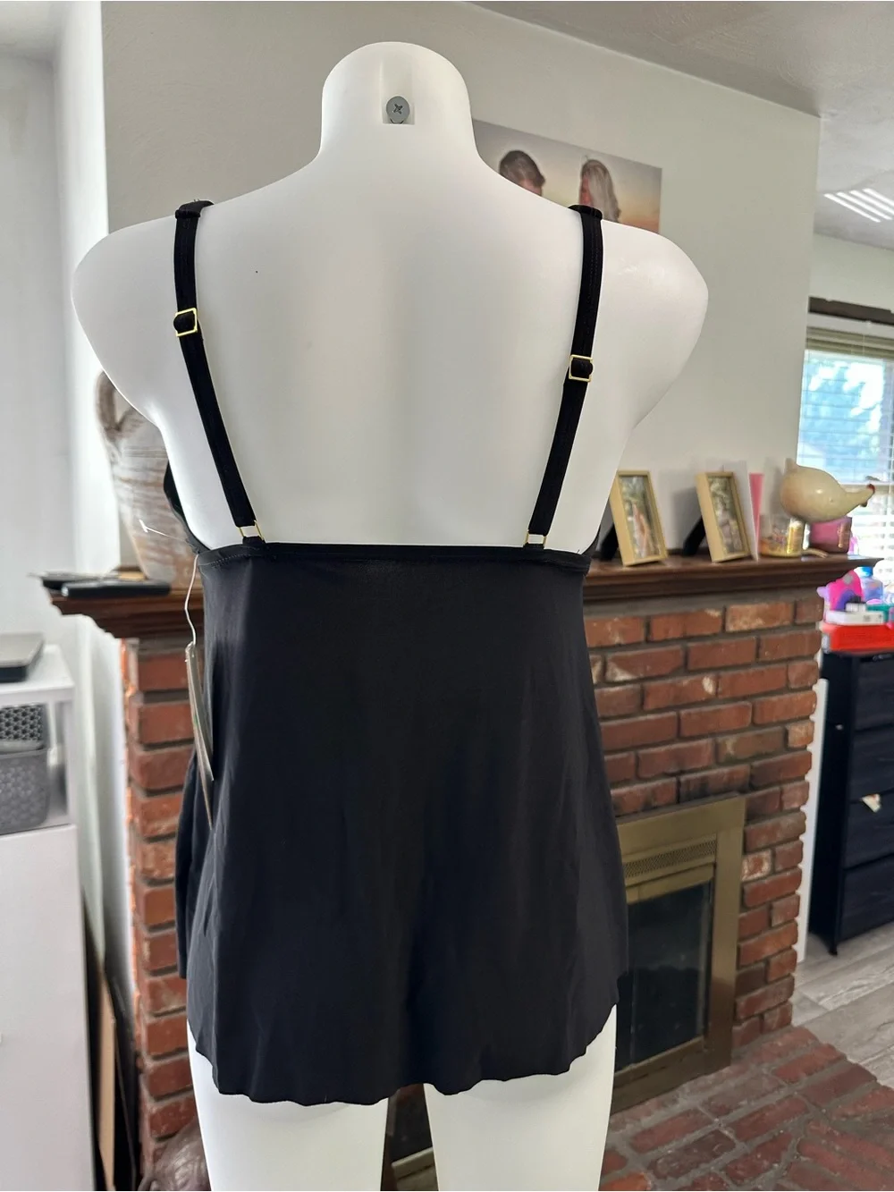 Beyond Control Black Ruffle Hem Swim Tankini Top - Picture 5 of 5